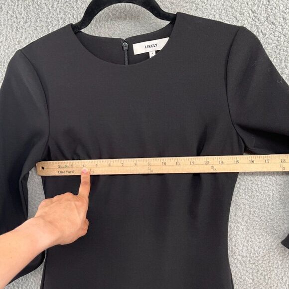 LIKELY Bedford Flared-Cuff Mini Dress size 4 in black - Picture 4 of 11